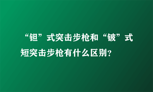 “钽”式突击步枪和“铍”式短突击步枪有什么区别？