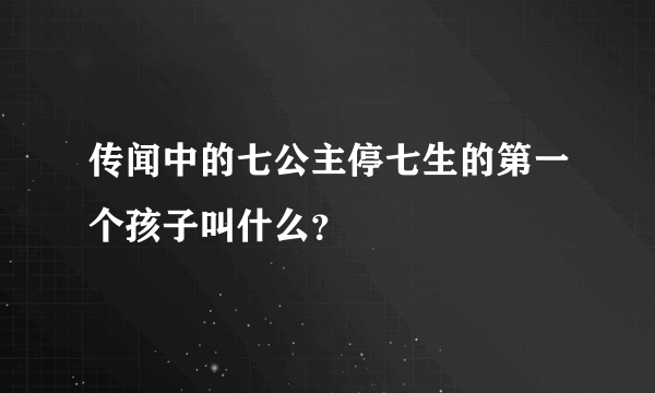 传闻中的七公主停七生的第一个孩子叫什么？