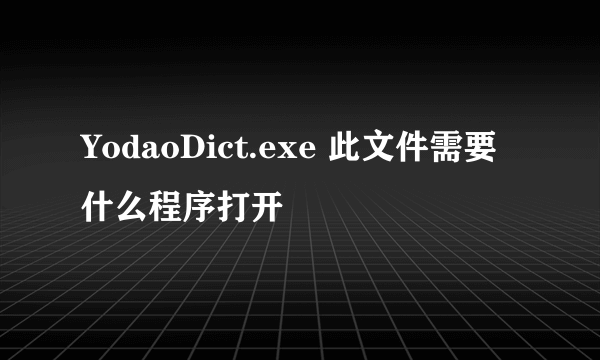 YodaoDict.exe 此文件需要什么程序打开