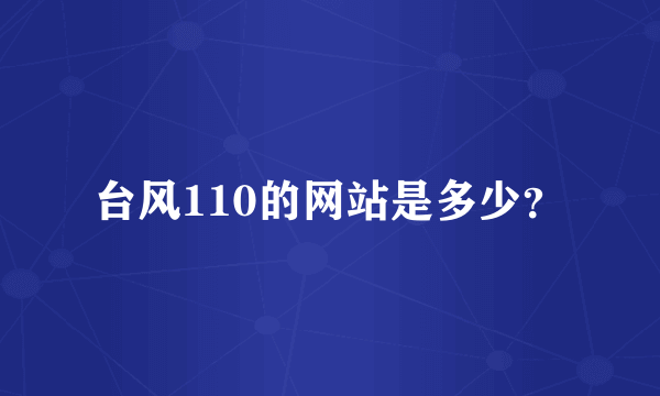 台风110的网站是多少？