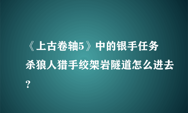 《上古卷轴5》中的银手任务杀狼人猎手绞架岩隧道怎么进去？