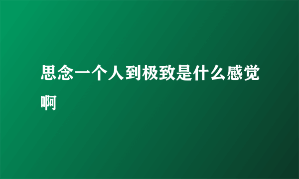 思念一个人到极致是什么感觉啊