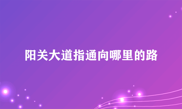 阳关大道指通向哪里的路