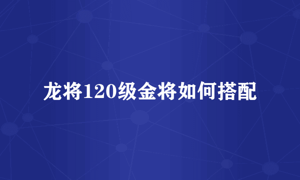 龙将120级金将如何搭配