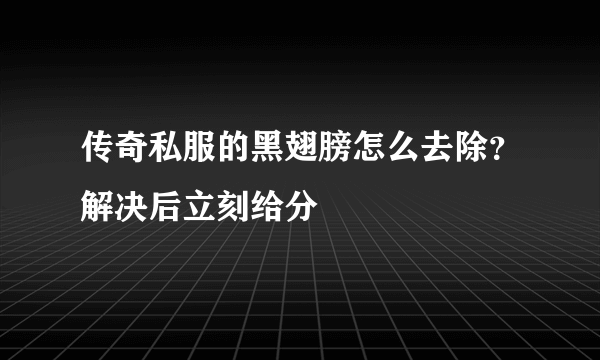 传奇私服的黑翅膀怎么去除？解决后立刻给分