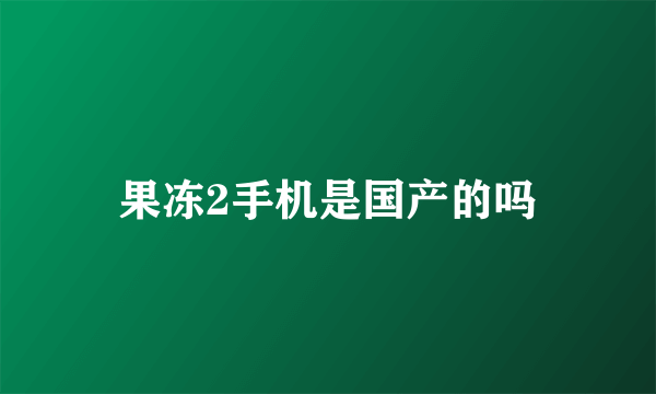 果冻2手机是国产的吗