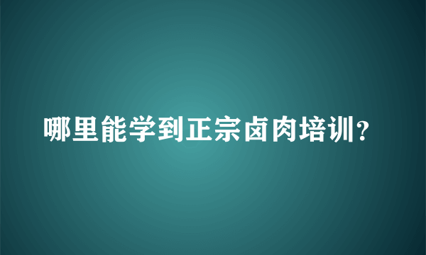 哪里能学到正宗卤肉培训？