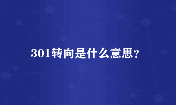 301转向是什么意思？