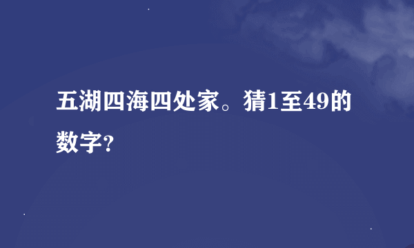 五湖四海四处家。猜1至49的数字？