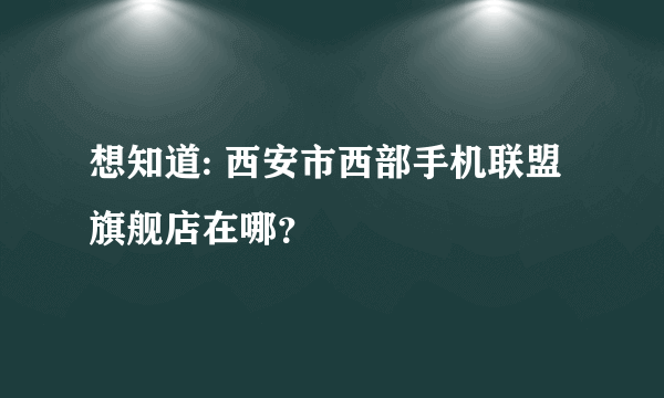 想知道: 西安市西部手机联盟旗舰店在哪？