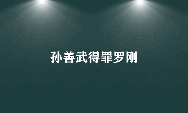 孙善武得罪罗刚