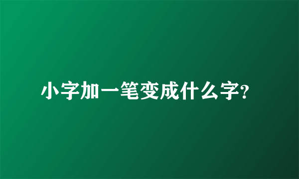 小字加一笔变成什么字？