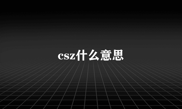 csz什么意思