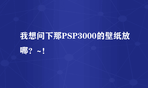 我想问下那PSP3000的壁纸放哪？~！