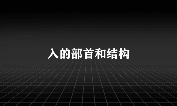 入的部首和结构