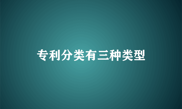 专利分类有三种类型