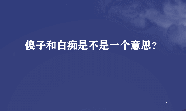 傻子和白痴是不是一个意思？