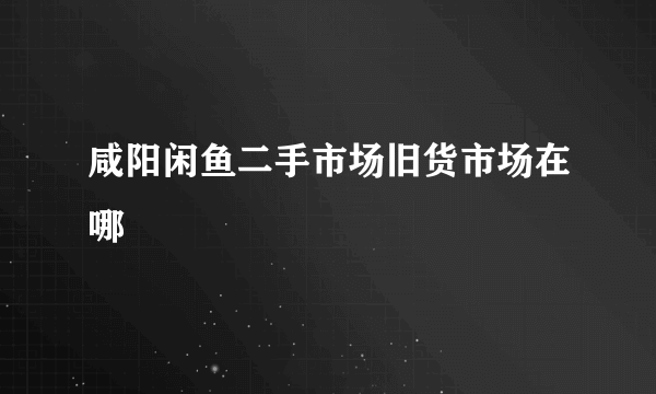 咸阳闲鱼二手市场旧货市场在哪