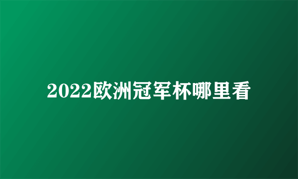 2022欧洲冠军杯哪里看