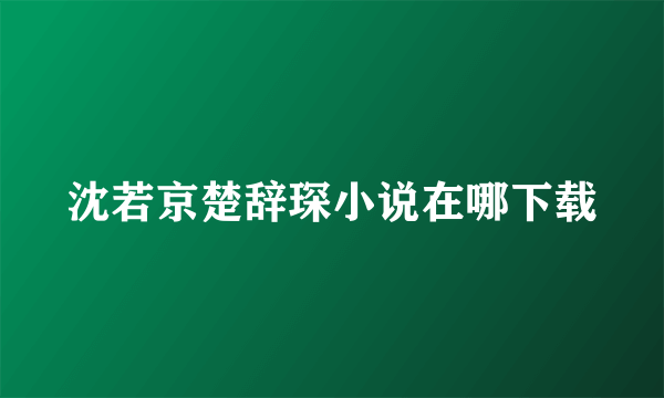 沈若京楚辞琛小说在哪下载