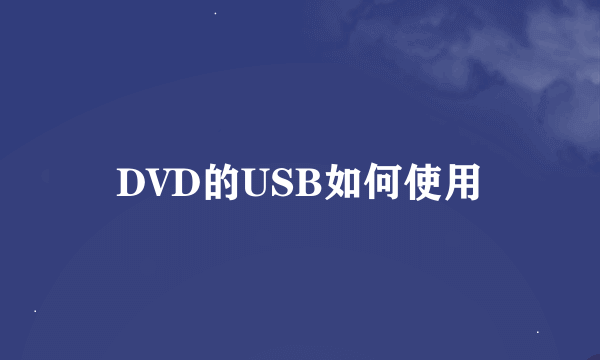 DVD的USB如何使用