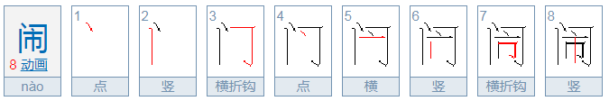 闹字的笔顺怎么写