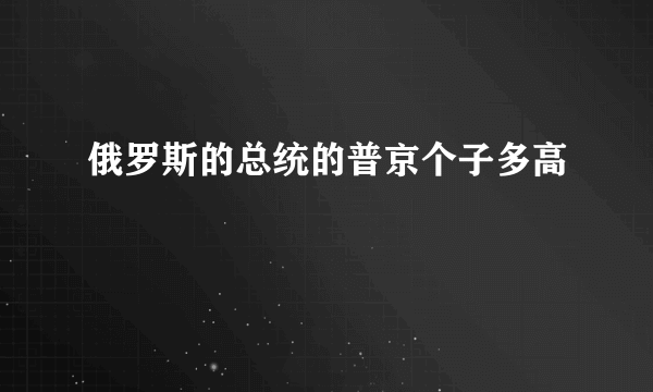 俄罗斯的总统的普京个子多高