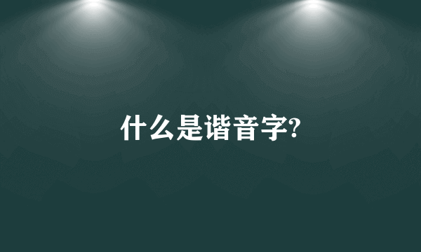 什么是谐音字?