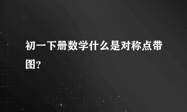 初一下册数学什么是对称点带图？