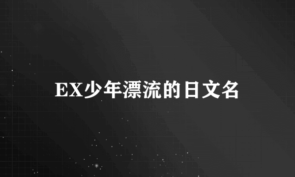 EX少年漂流的日文名