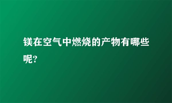 镁在空气中燃烧的产物有哪些呢?