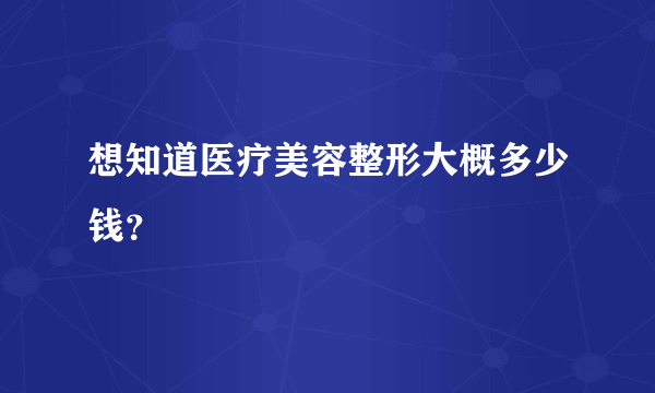 想知道医疗美容整形大概多少钱？