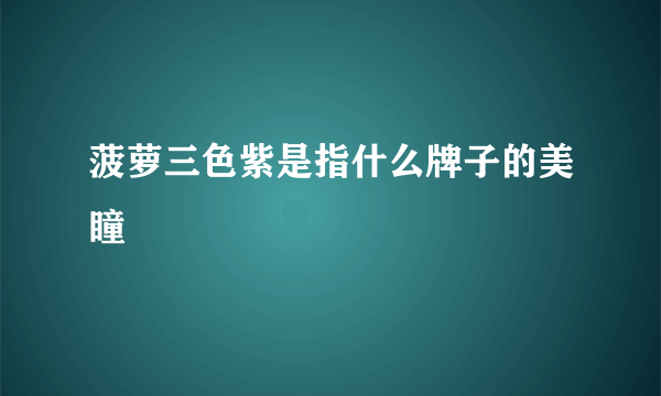 菠萝三色紫是指什么牌子的美瞳