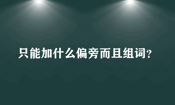 只能加什么偏旁而且组词？