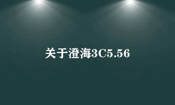 关于澄海3C5.56