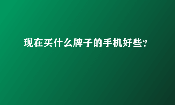 现在买什么牌子的手机好些？