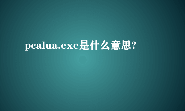 pcalua.exe是什么意思?