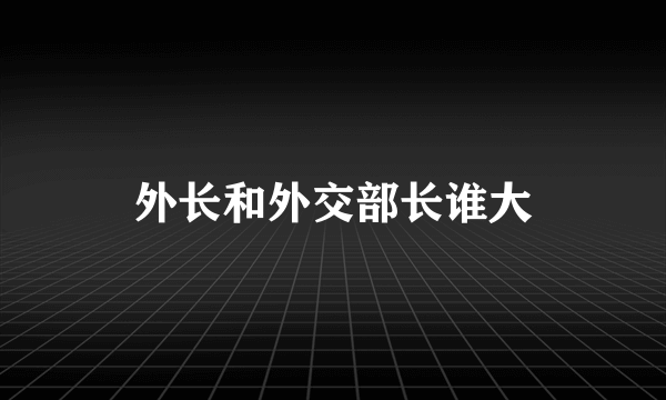 外长和外交部长谁大