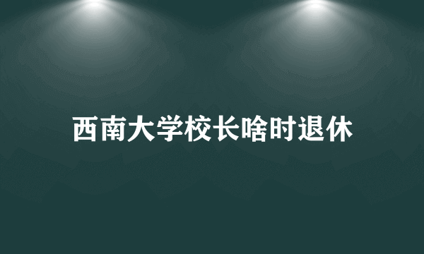 西南大学校长啥时退休