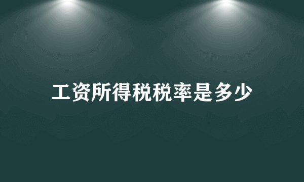 工资所得税税率是多少