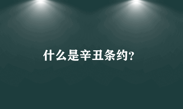 什么是辛丑条约？