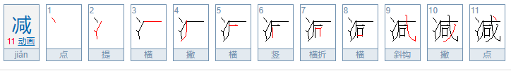 减法的减笔顺