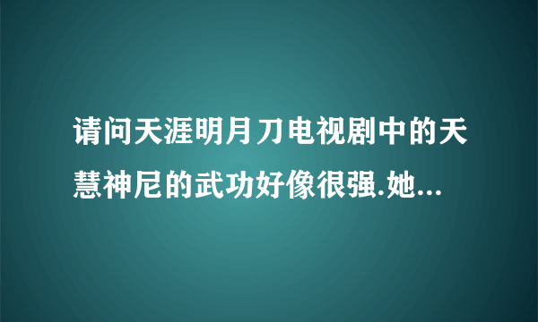 请问天涯明月刀电视剧中的天慧神尼的武功好像很强.她的武功能强过公子羽吗?