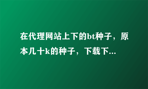 在代理网站上下的bt种子，原本几十k的种子，下载下来才几k，不能用，这是怎么回事 ？