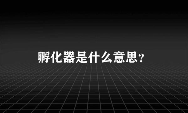 孵化器是什么意思？