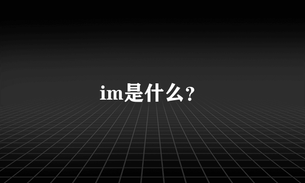 im是什么？