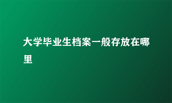 大学毕业生档案一般存放在哪里