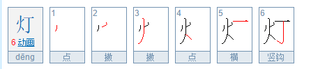 灯字的笔顺
