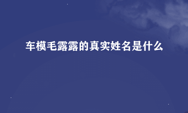 车模毛露露的真实姓名是什么