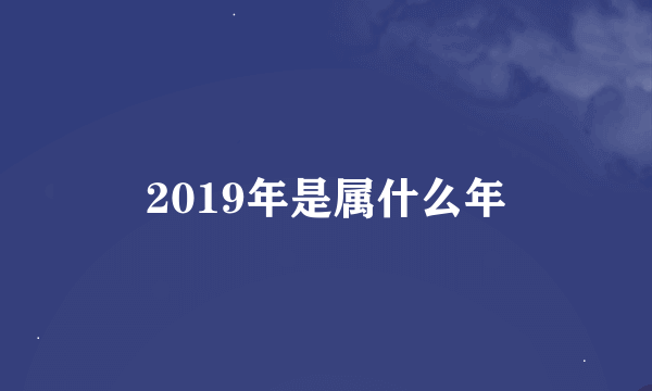 2019年是属什么年